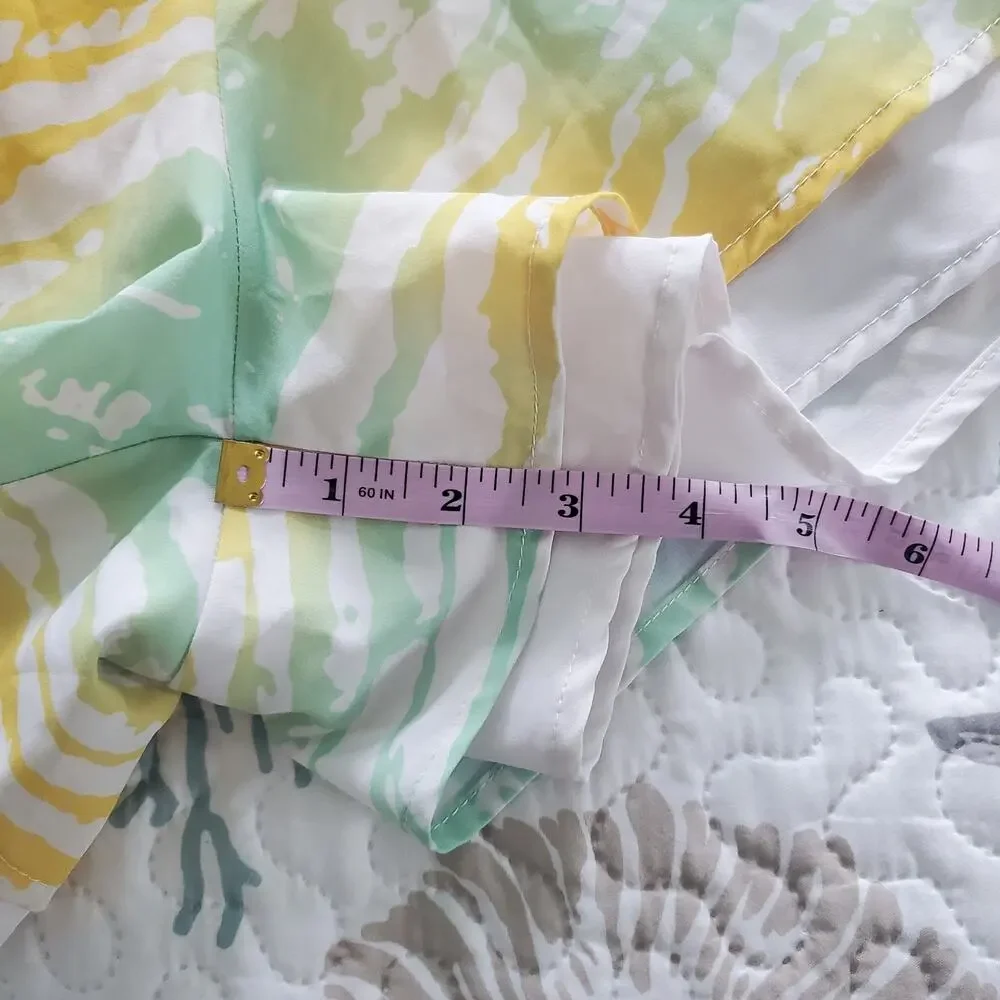 🔥 Fabletics Latrice Short Yellow Green Tie Dye Print Shorts Medium Athletic - Picture 15 of 16